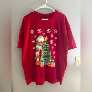 South Park Group Shot Decorating Christmas Tree T Shirt Men’s SZ XL Red New